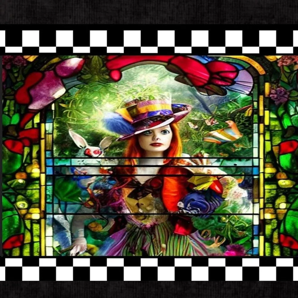 Alice in Wonderland Decor 2027 Calendar Whimsical Checked Decor Fantasy Decor